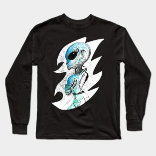 ink illustration - Grey 2- space and science fiction inspired designs Long Sleeve T-Shirt